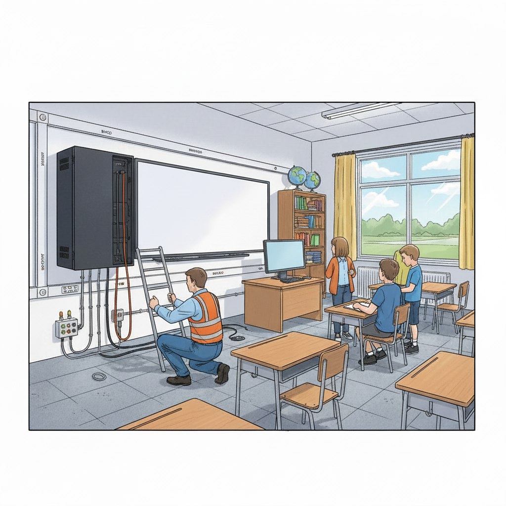 Установка ИБП школа