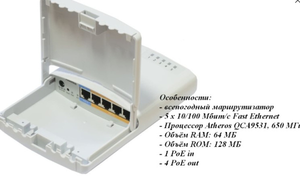 Маршрутизатор MIKROTIK POWERBOX R2